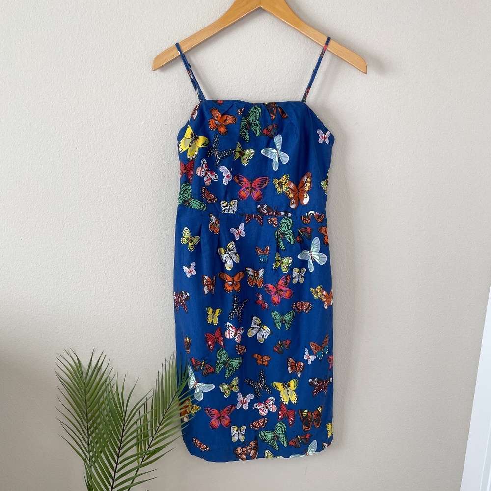 Antrho Moulinette Soeurs Blue Butterfly Dress Sz 4